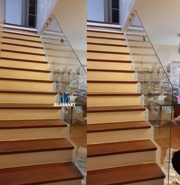 barandas con aceros dorado