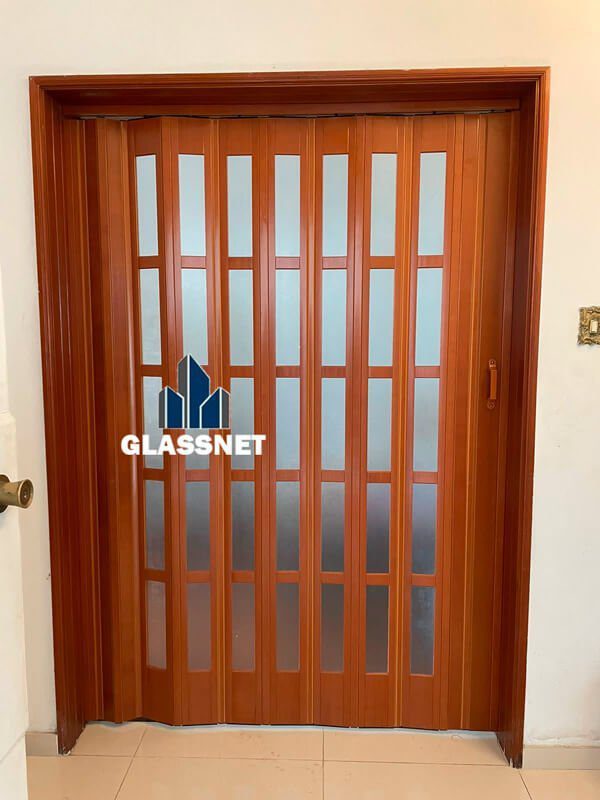 puertas plegable color cedro